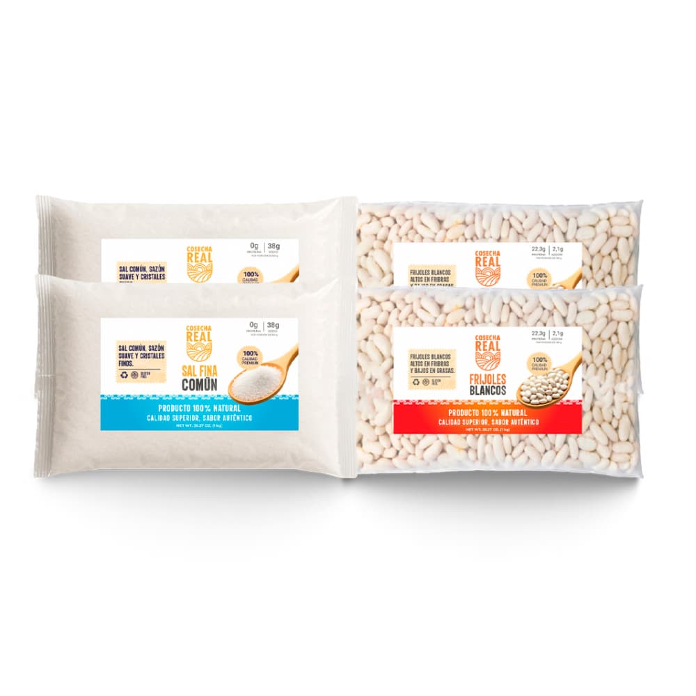 Combo esencial de cocina Cosecha Real #30: Sal fina común + Frijoles blancos - Imagen 1