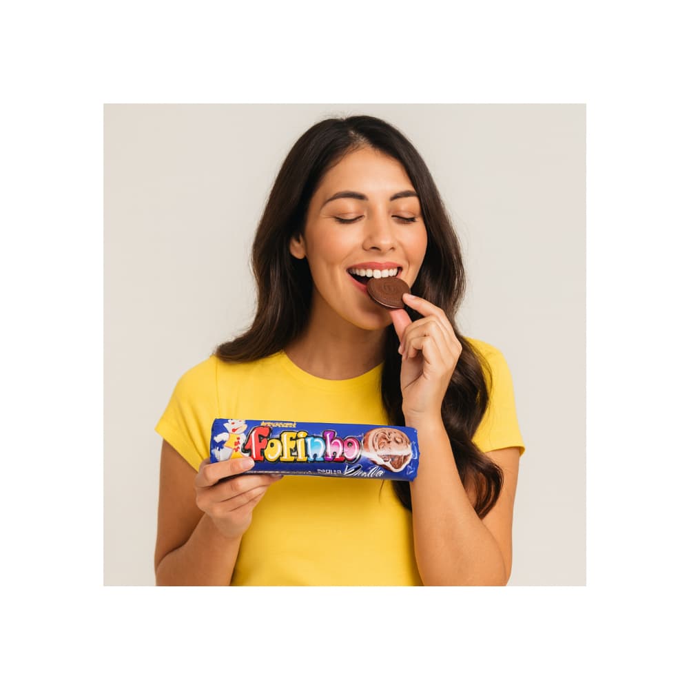 Galletas de chocolate rellenas con crema de vainilla Fofinho (2 x 110 g / 3.9 oz) - Miniatura 3