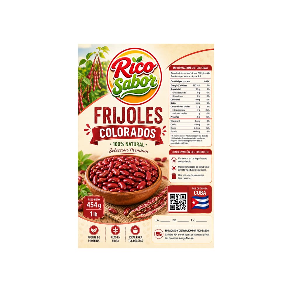 Frijoles colorados Rico Sabor (454 g / 1 lb) - Miniatura 2