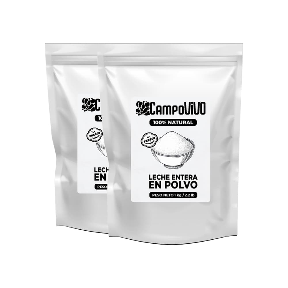 Leche entera en polvo Campo Vivo (2 x 1 kg / 2.2 lb) - Miniatura 1