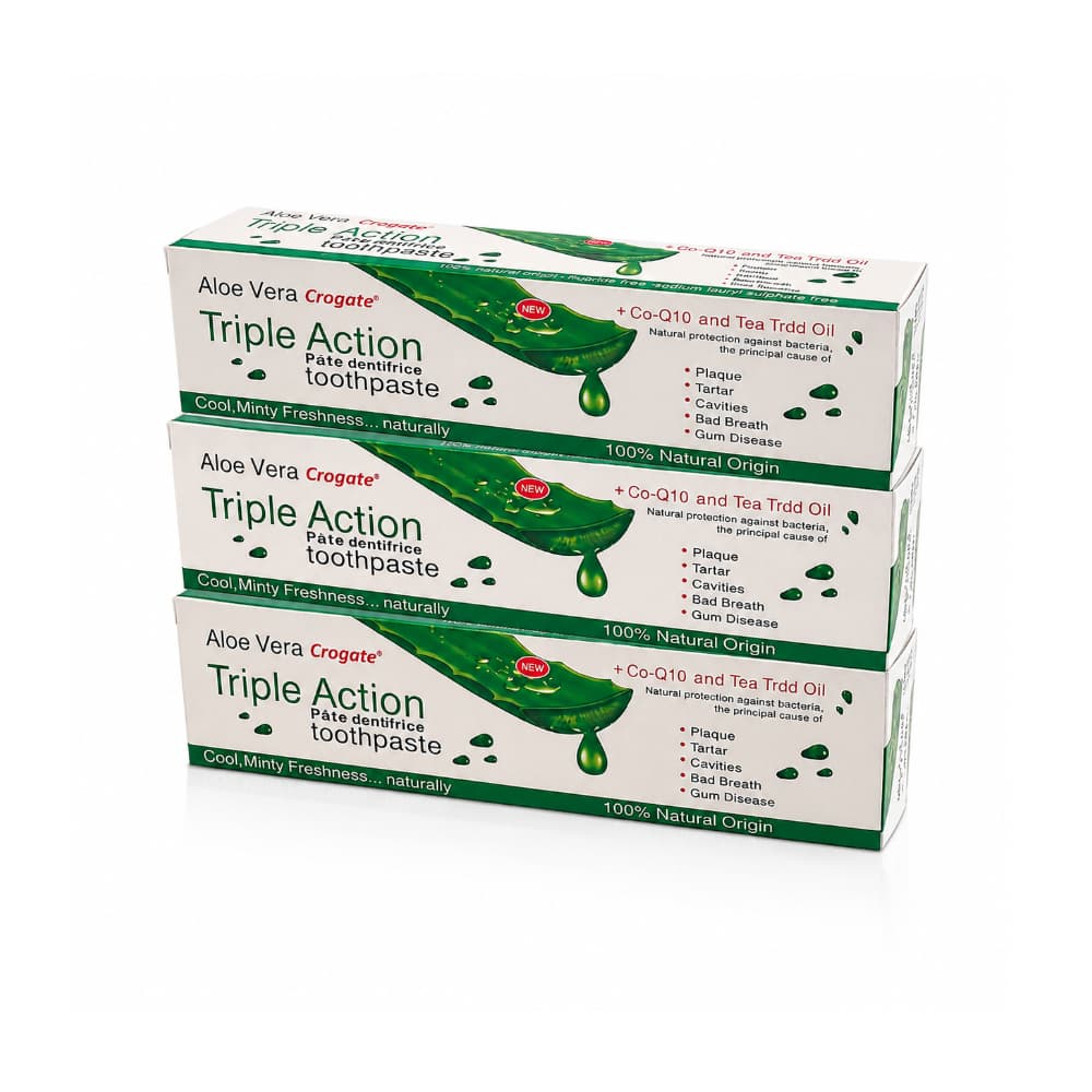 Pasta dental de aloe vera Crogate Triple Acción (3 x 100 g / 3.52 oz) - Miniatura 1