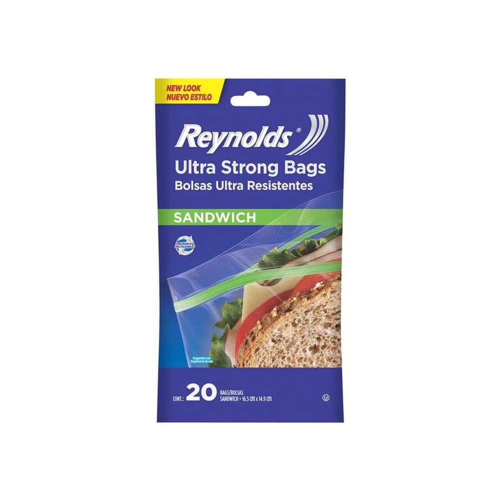 Bolsas plásticas transparentes reutilizables tamaño sandwich Reynolds (20 U) - Miniatura 1