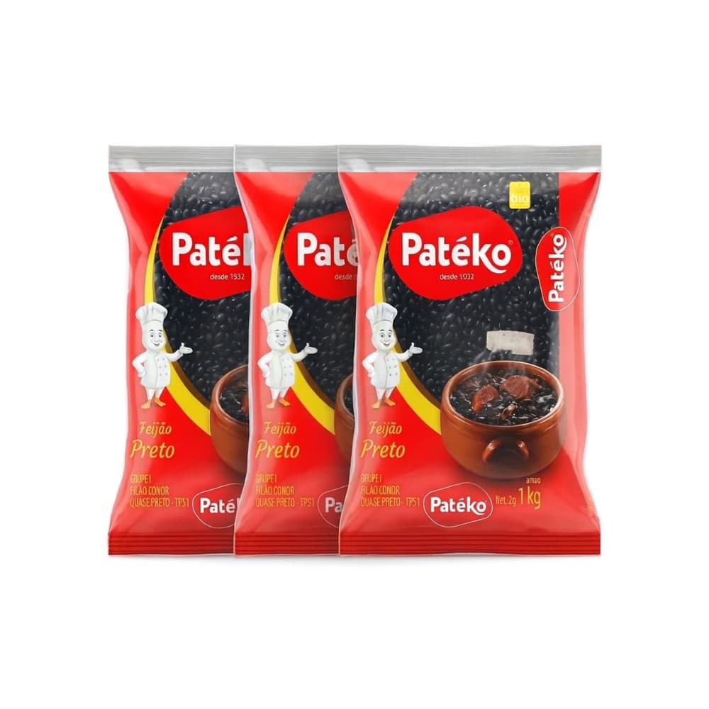 Frijoles negros Patéko (3 x 1 kg) - Miniatura 1