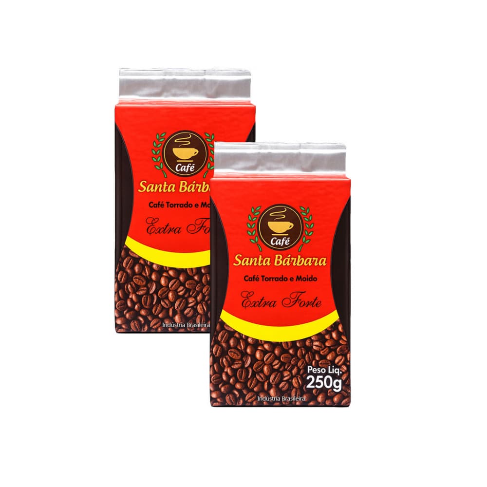 Café tostado y molido extra fuerte Santa Bárbara (2 x 250 g / 8.8 oz) - Imagen 1