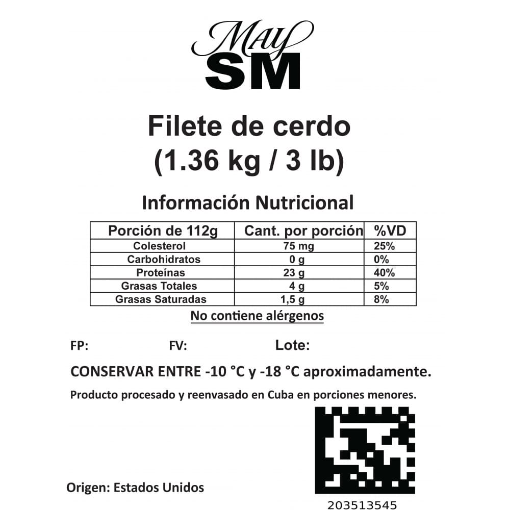 Filete de cerdo May SM (1.36 kg / 3 lb) - Miniatura 3