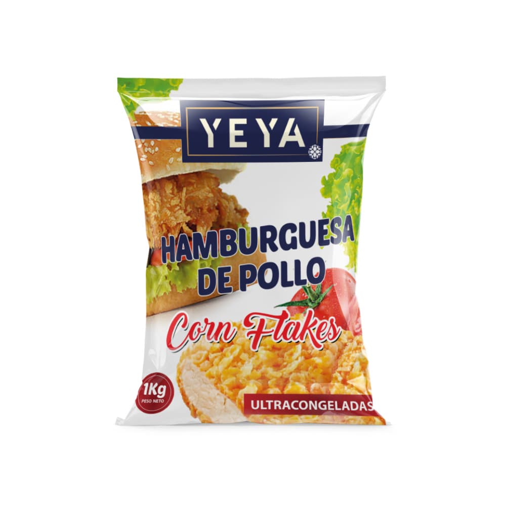 Hamburguesa de pollo con hojuelas de maíz Yeya ( 5 x 1 kg / 2.2 lb ) - Miniatura 2