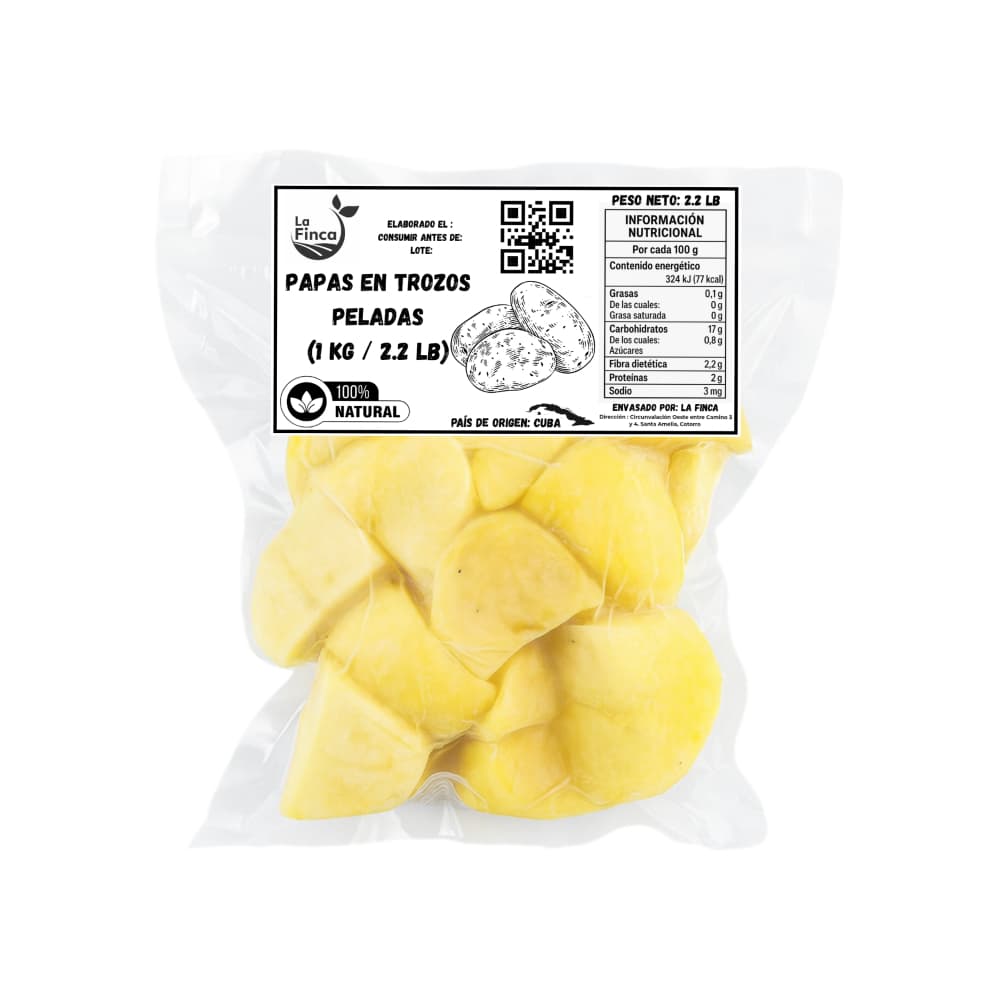 Papas en trozos peladas La Finca (1 kg / 2.2 lb) - Miniatura 2