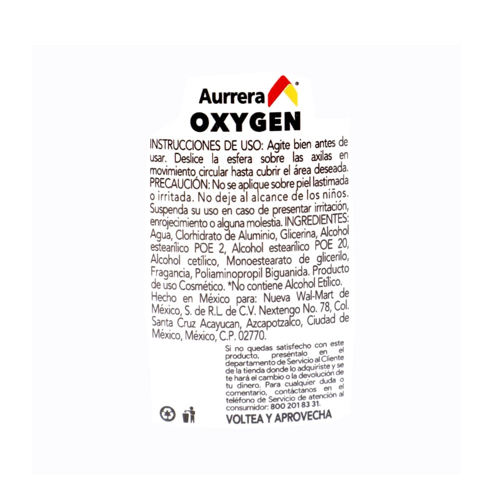 Desodorante antitranspirante Oxygen Aurrera (65 ml / 2.3 fl. oz) - Miniatura 5