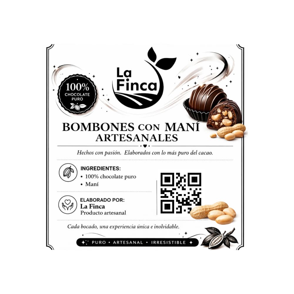 Bombones con maní artesanales La Finca (100 g / 3.53 oz) - Miniatura 3