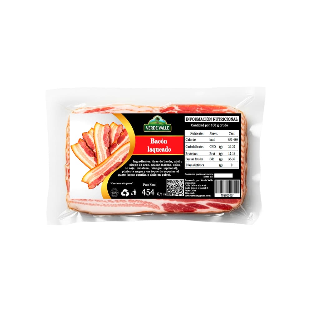 Bacón laqueado Verde Valle (454 g / 1 lb) - Miniatura 4