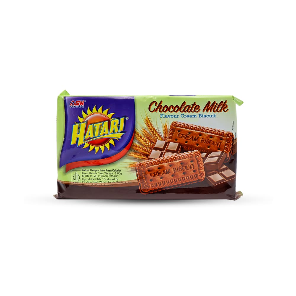 Galletas con crema sabor chocolate con leche Hatari (190 g / 6.70 oz) - Imagen 1