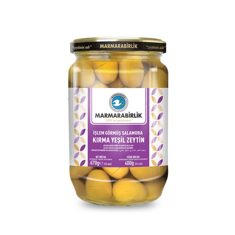 Aceitunas verdes partidas en salmuera Marmarabirlik (400 g / 14.1 oz) - Imagen 1