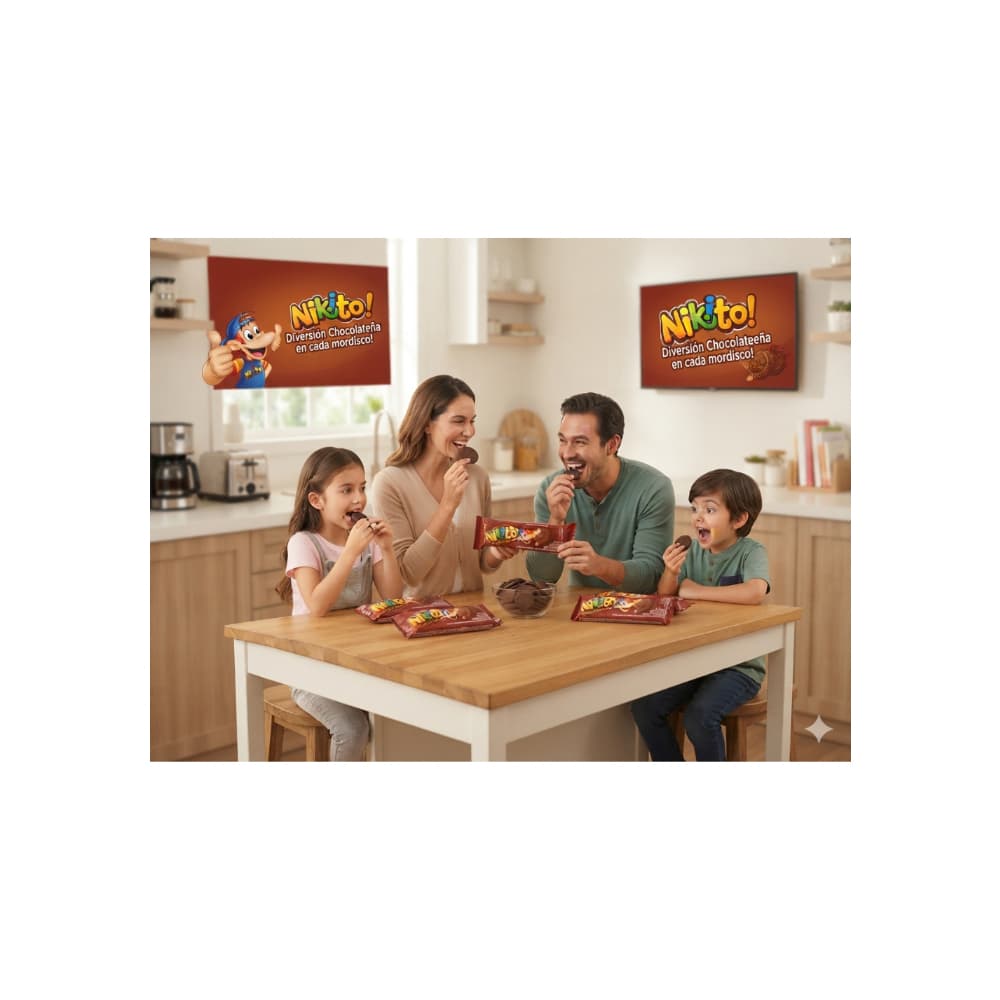 Galletas dulces con crema sabor chocolate Nikito (3 x 51.6 g / 1.82 oz) - Miniatura 5