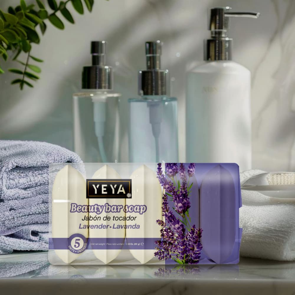 Jabón de tocador de rosa + Bata de baño talla M + Jabón de tocador de lavanda - Miniatura 2