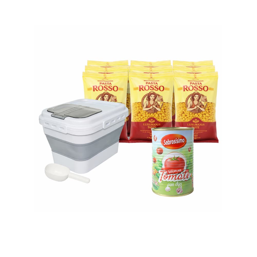 Combo Pasta coditos Rosso (10 x 500 g / 1.1 lb) + Pozuelo grande hermético para alimentos + Salsa de Tomate condimentada para pasta (400 g /14.10 oz) - Miniatura 1