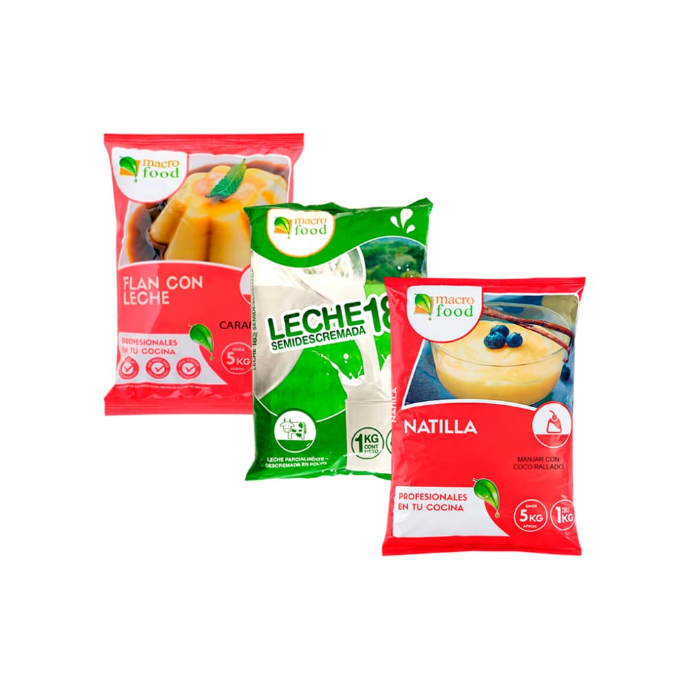 Combo para postres: Leche + flan + natilla - Imagen 1
