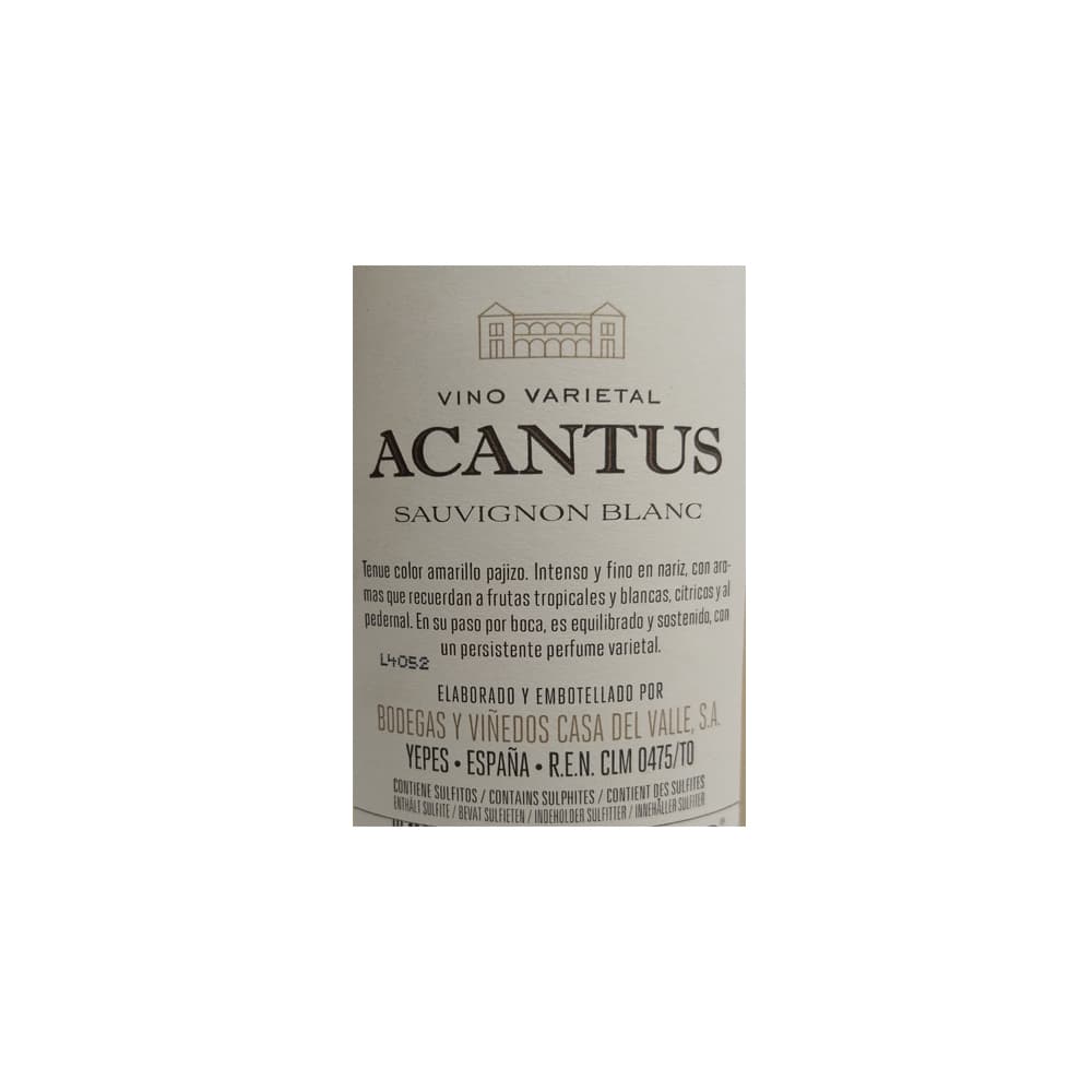 Vino blanco Sauvignon Acantus (750 ml) - Miniatura 3