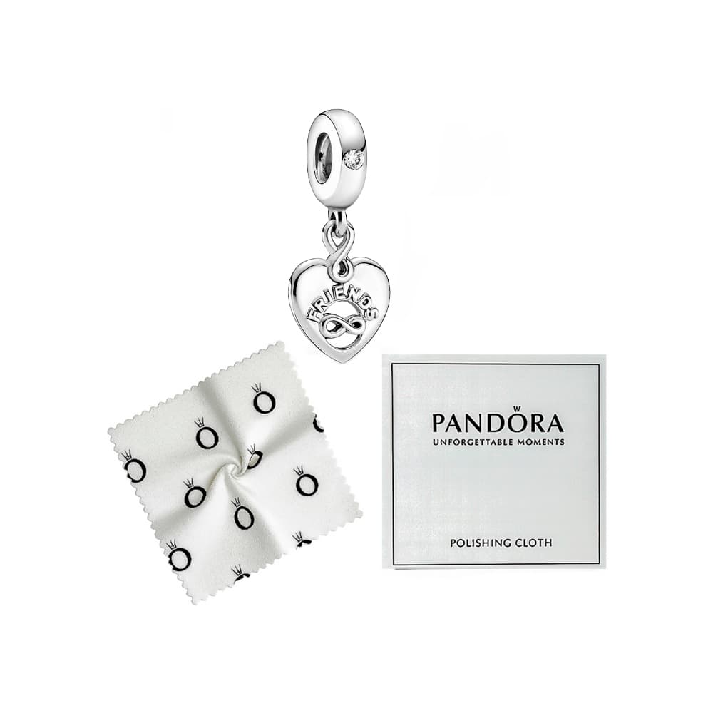 Charm colgante de plata S925 estilo Pandora corazón amigos para siempre - Miniatura 2