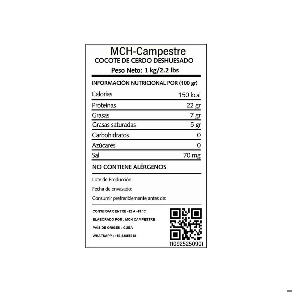 Cocote de cerdo deshuesado MCH-Campestre (1 kg / 2.2 lb) - Miniatura 3