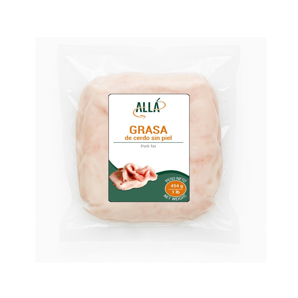 Grasa de cerdo sin piel ALLÁ (454 g / 1 lb) - Miniatura 2
