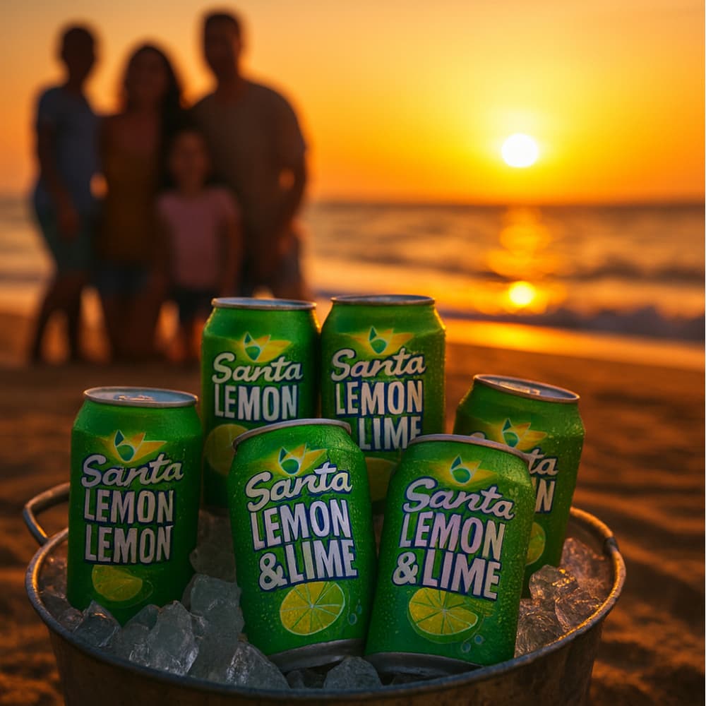 Refresco gaseado de limón y lima Santa (6 x 330 ml) - Miniatura 4