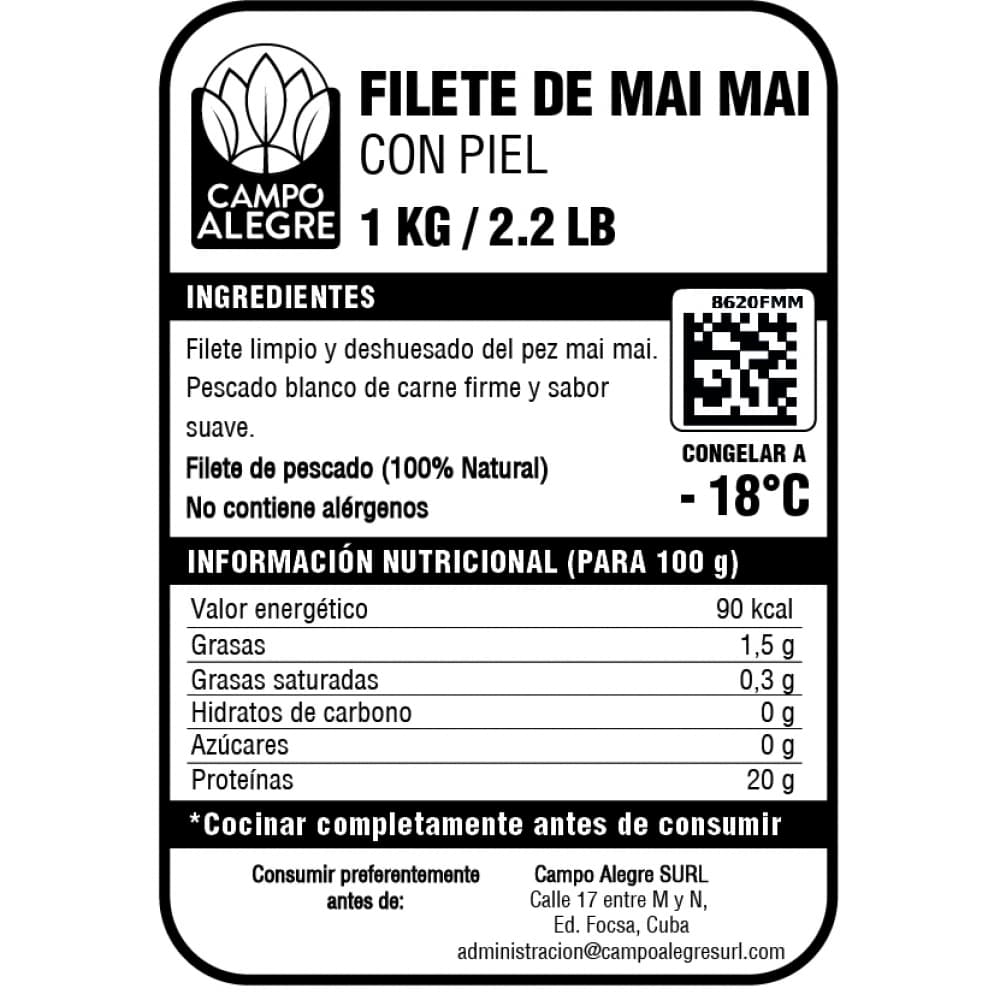 Filete de Mai Mai con piel Campo Alegre (1 kg / 2.2 lb) - Miniatura 5