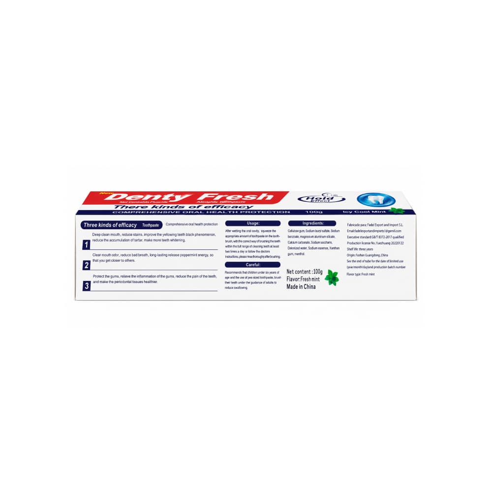 Pasta dental extra mentolada Denty Fresh (100 g / 3.5 oz) - Miniatura 2