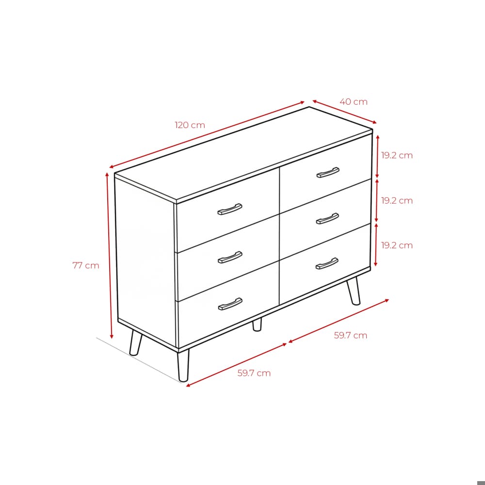 Gavetero tipo cómoda de 6 cajones Sail - Miniatura 4