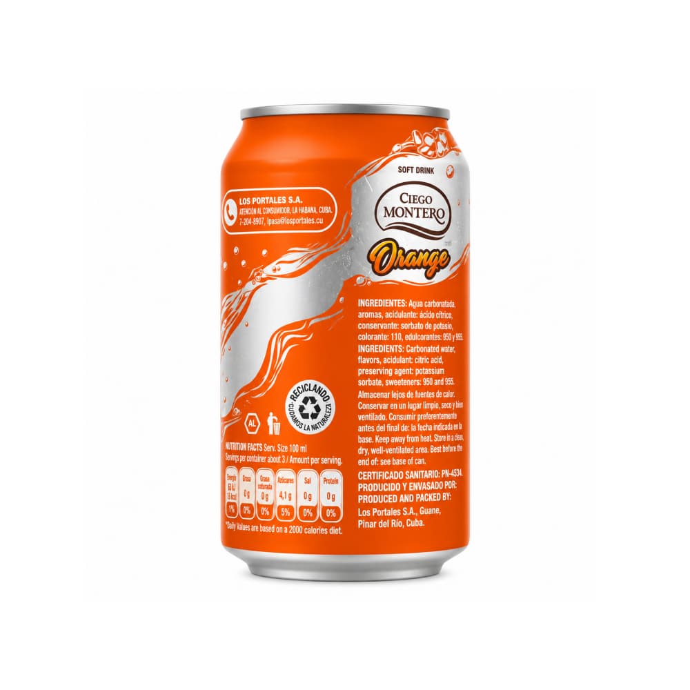 Refresco sabor naranja Ciego Montero (12 x 355 ml) - Miniatura 3