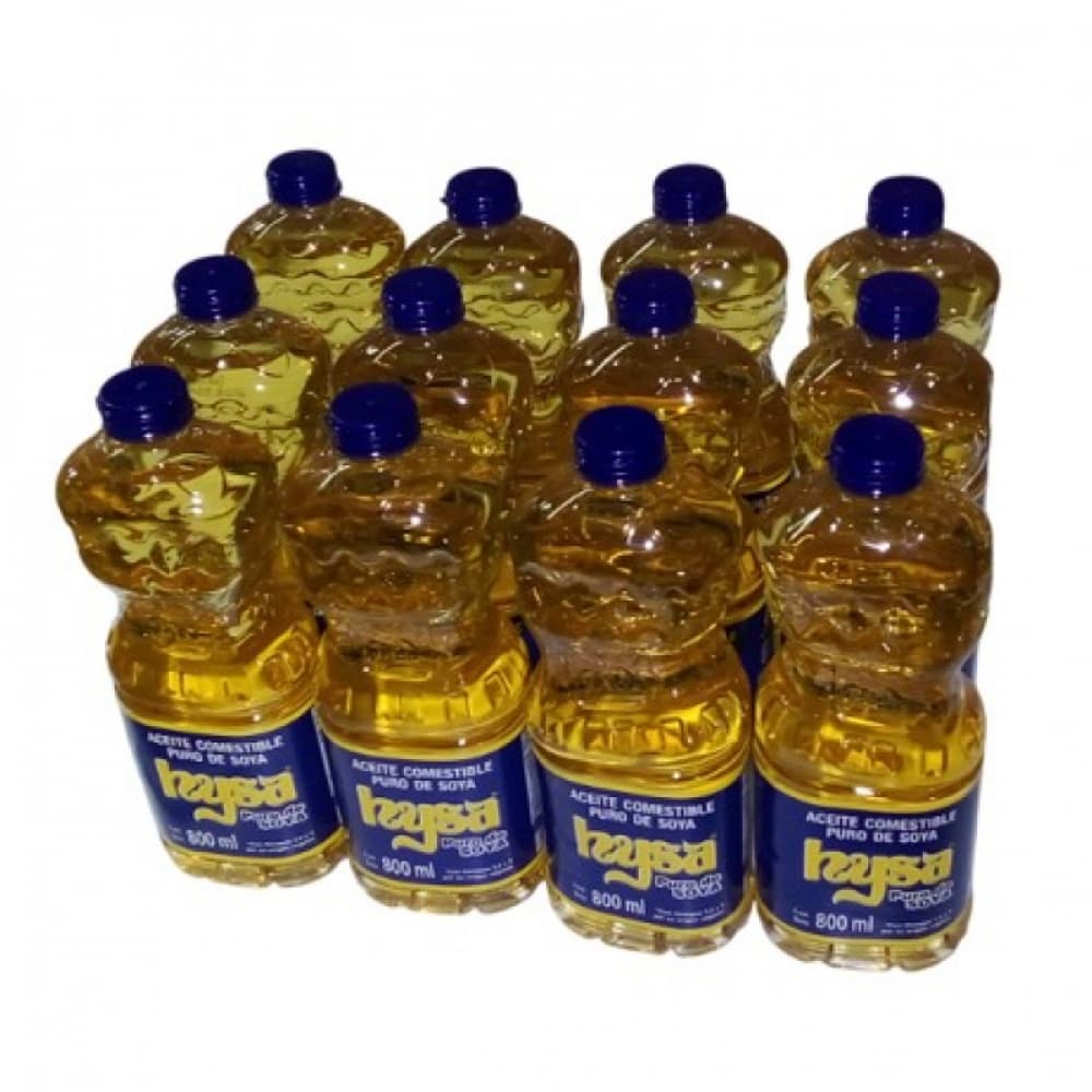 Aceite puro de soya Hysa (12 x 800 ml) - Imagen 1