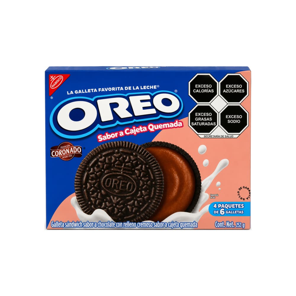 Galleta sándwich sabor a chocolate con relleno cremoso sabor a cajeta quemada Oreo (252 g / 8.89 oz) - Miniatura 1