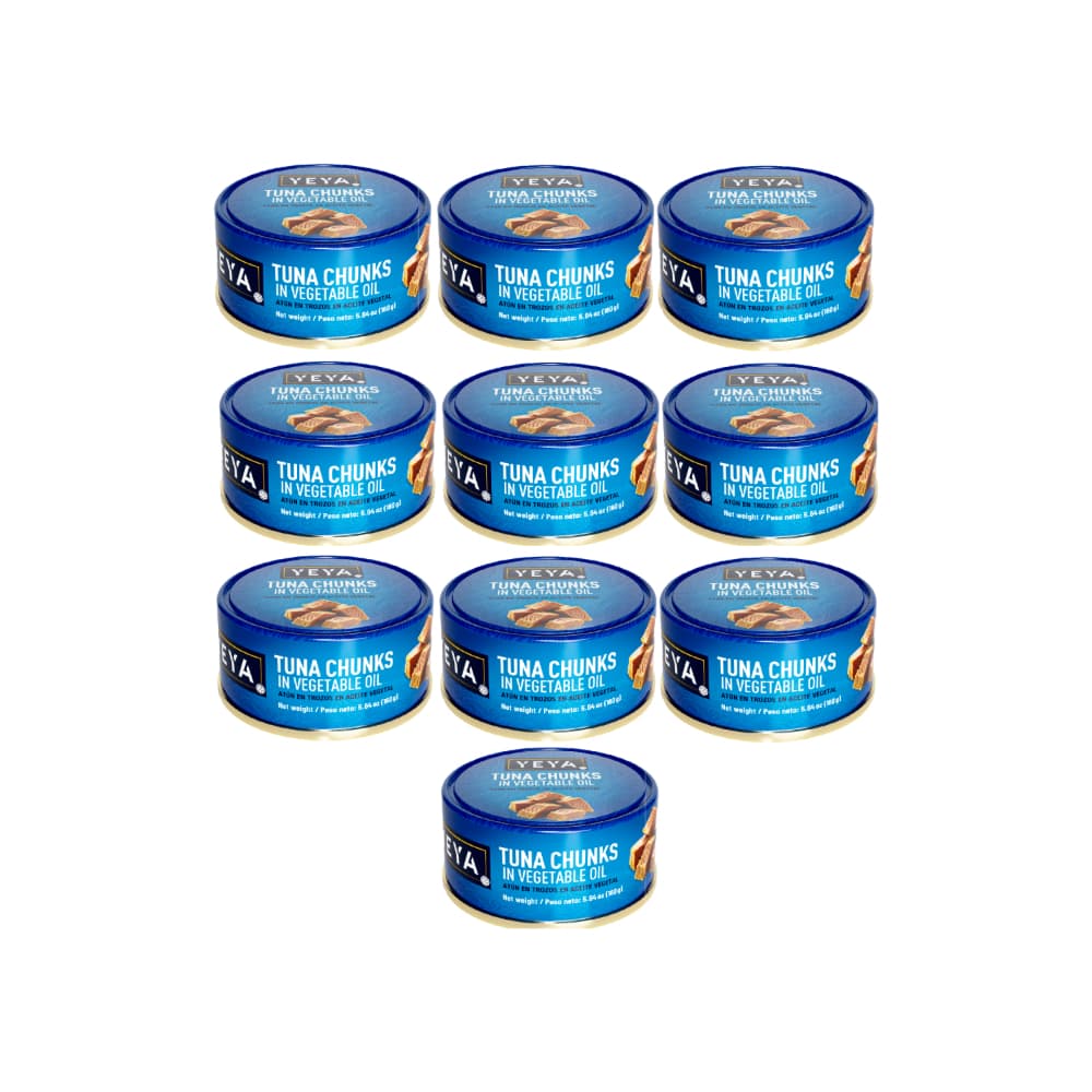 Atún en trozos en aceite vegetal YEYA (10 x 160 g / 5.64 oz) - Imagen 1