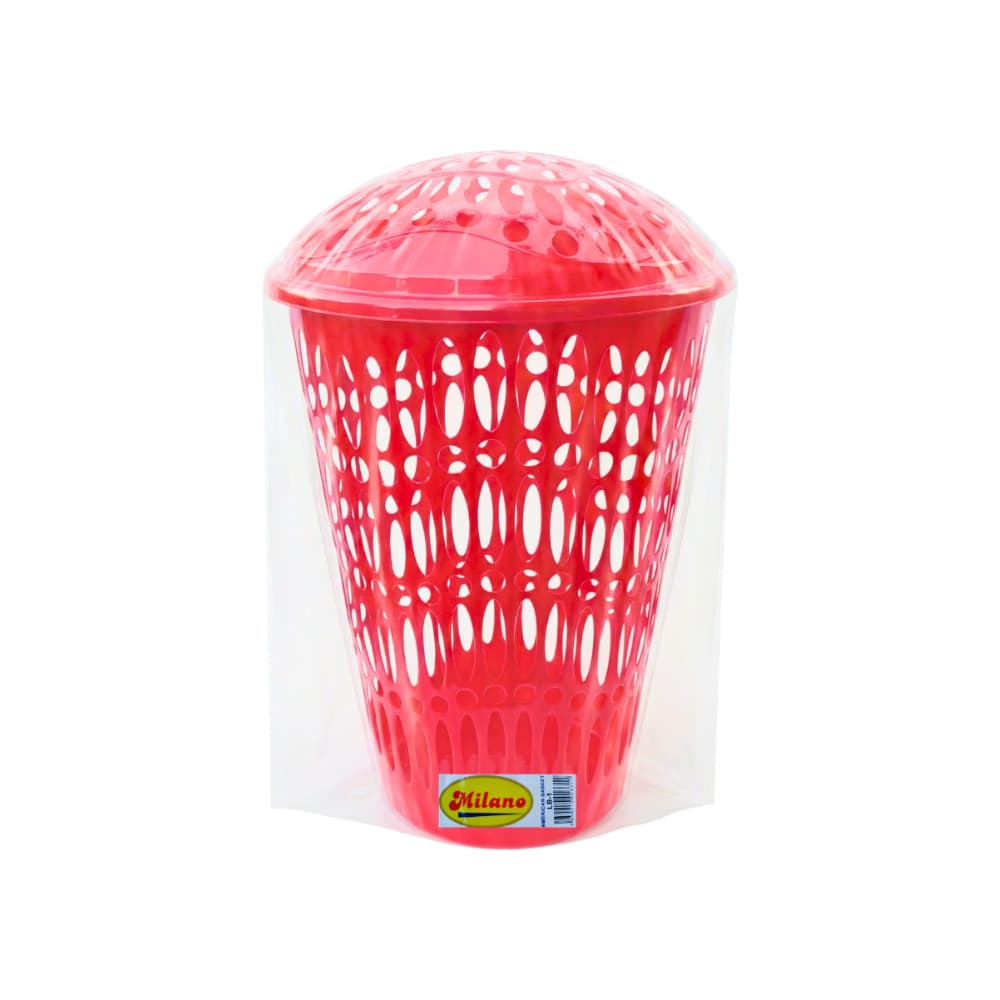 Cesto de plástico rojo para contener ropa Milano - Miniatura 2