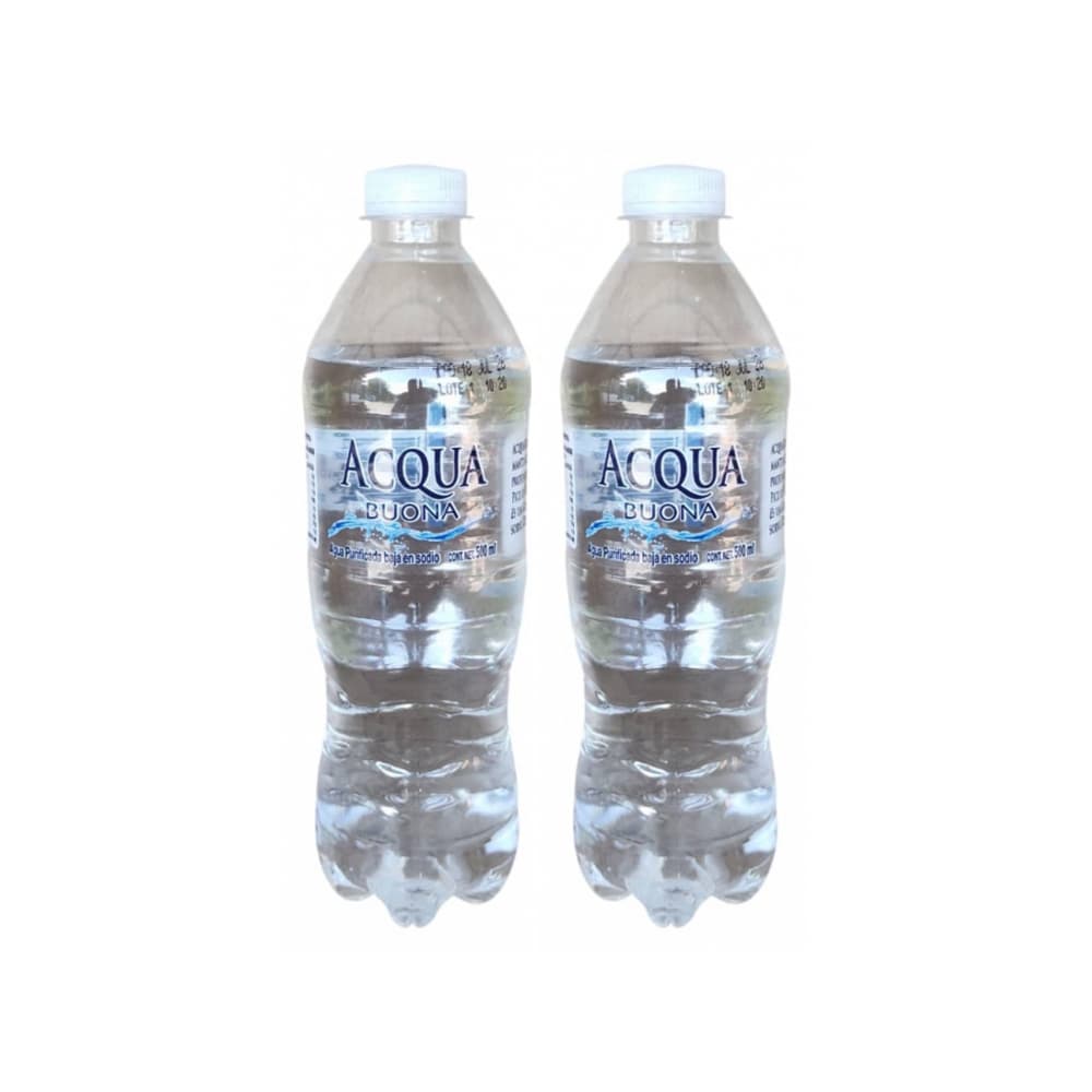 Agua purificada baja en sodio Acqua Bouna (2 x 500 ml) - Imagen 1