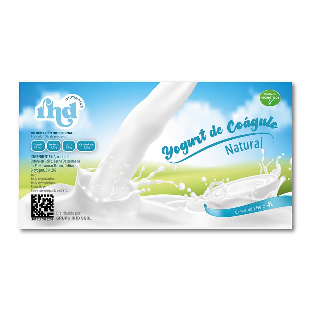 Yogurt probiótico de coágulo natural RHD (4 L) - Miniatura 2