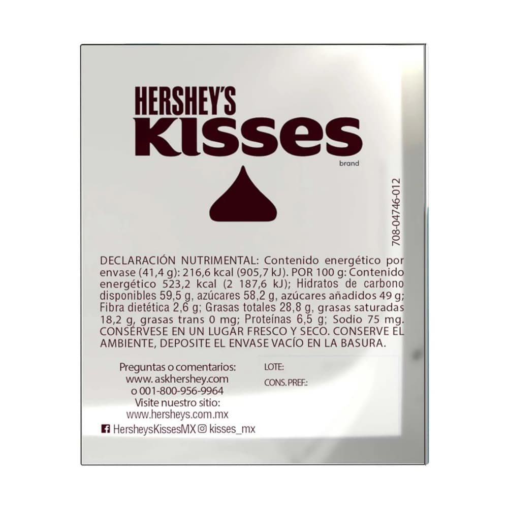 Chocolate con leche kisses Hershey´s (41.4 g / 1.46 oz) - Miniatura 3