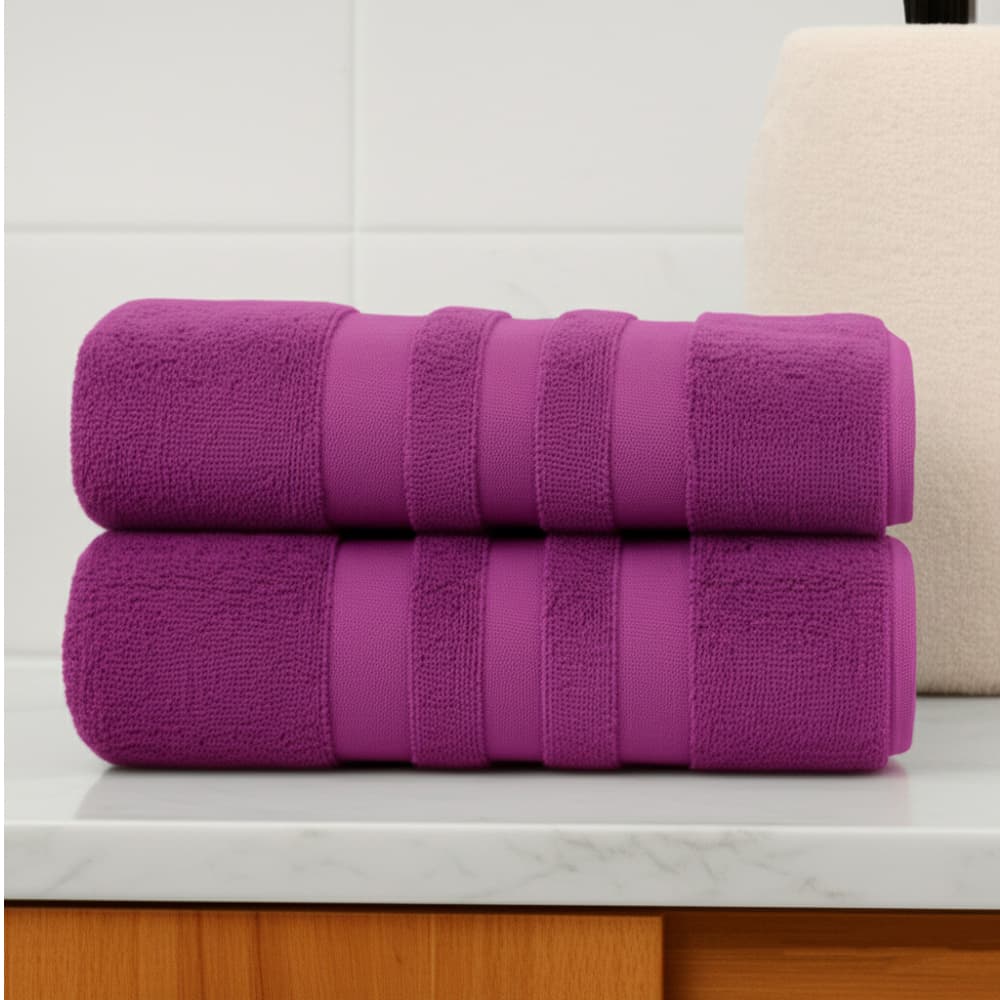 Toalla morada Yara (50 cm x 90 cm) - Miniatura 3