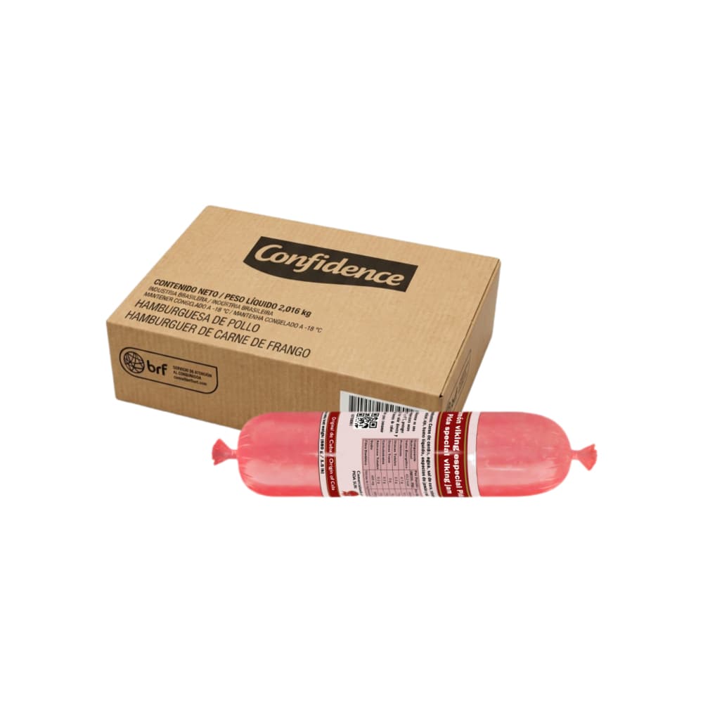 Caja de hamburguesas de pollo Confidence (36 x 56 g) + Jamón viking especial Pida (680 g / 1.5 lb) - Imagen 1