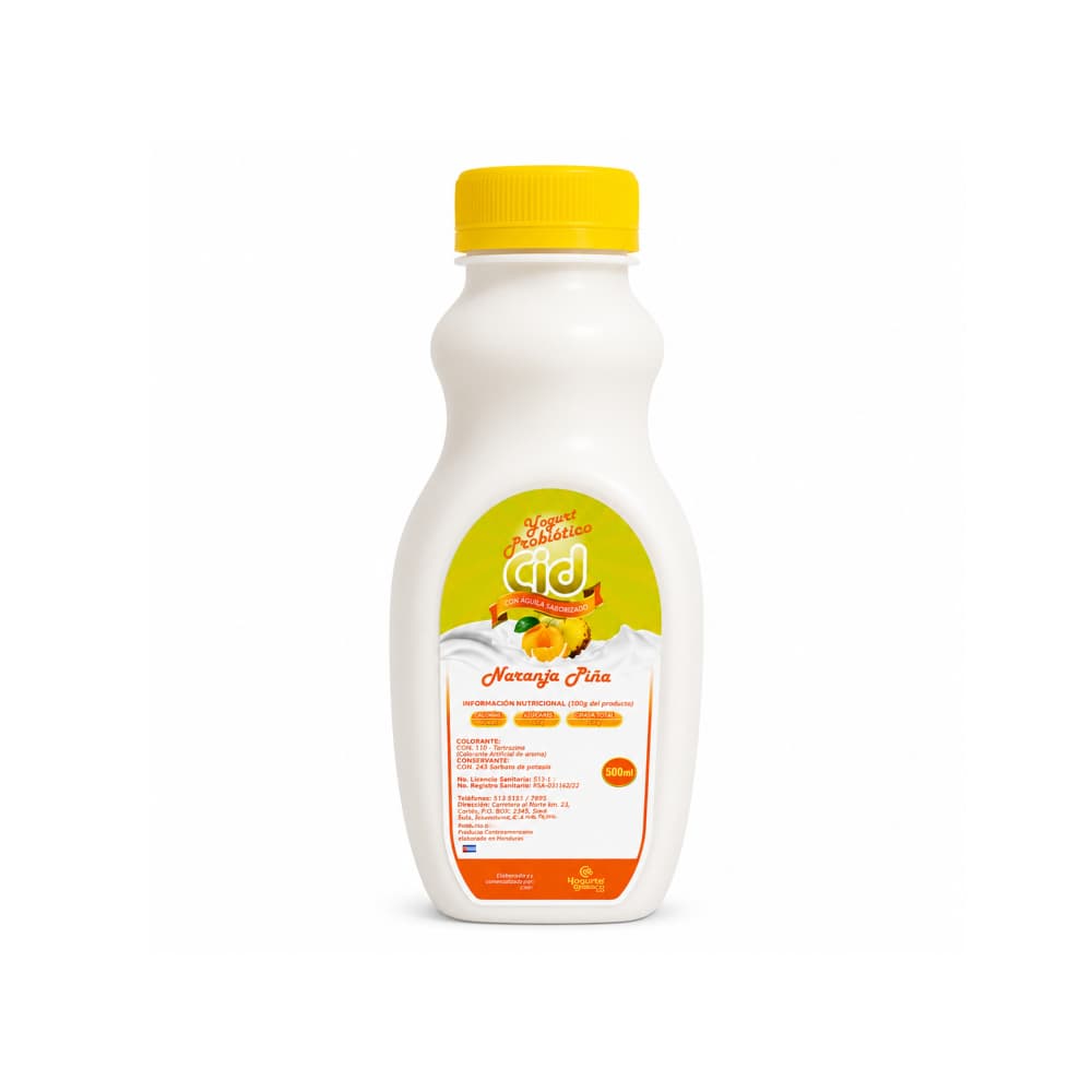 Yogurt probiótico saborizado de naranja piña Cid (500 ml) - Miniatura 3
