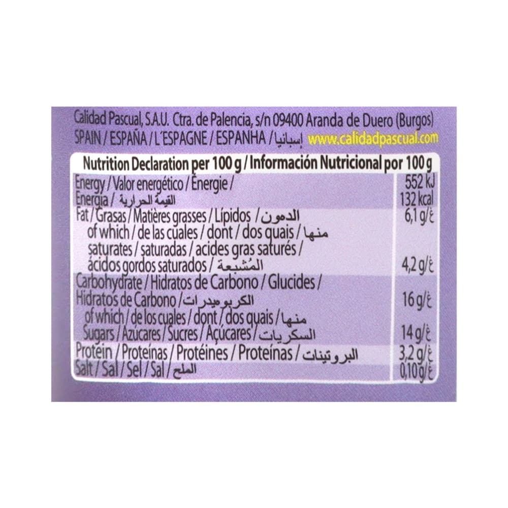 Yogurt cremoso sabor melocotón y maracuyá Pascual (4 x 120 g / 4.23 oz) - Miniatura 3