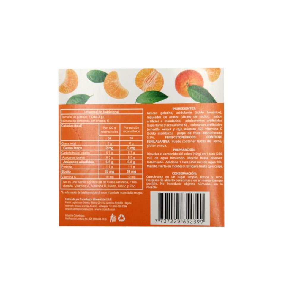 Gelatina sabor a mandarina Boom (40 g / 1.4 oz) - Miniatura 2
