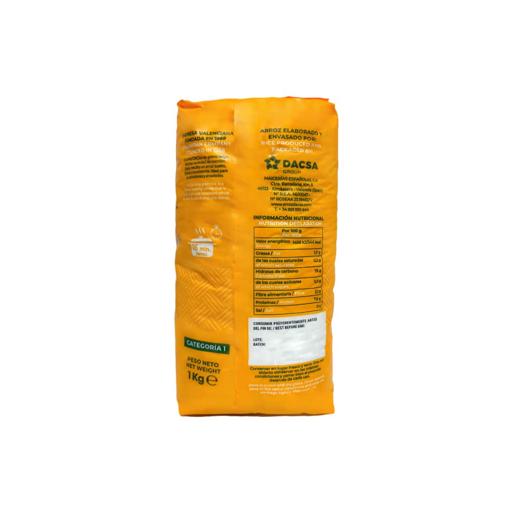 Arroz largo Dacsa (5 x 1 kg / 2.2 lb) - Miniatura 3