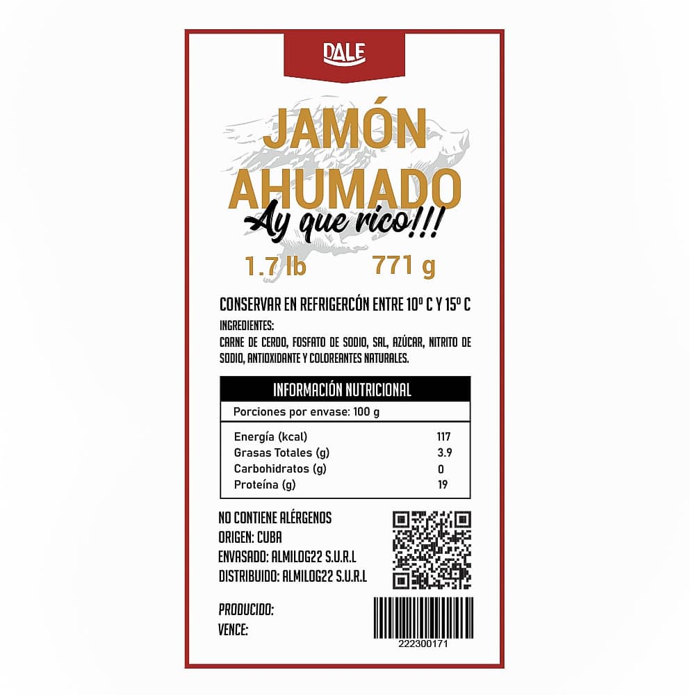 Jamón ahumado Ay que rico (771 g / 1.7 lb) - Miniatura 4