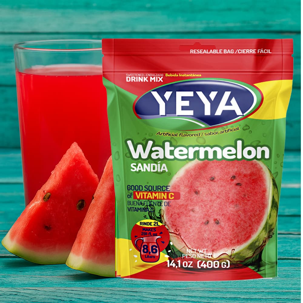 Caja de refresco instantáneo sabor a melón YEYA (15 x 400 g / 14.1 oz) - Miniatura 4