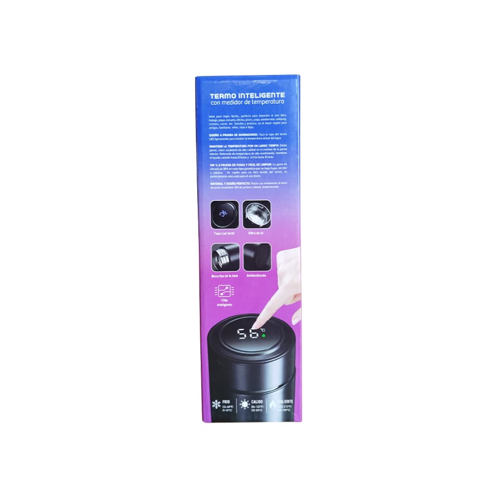 Termo inteligente con medidor de temperatura rojo 500 ml Excalibur - Miniatura 3
