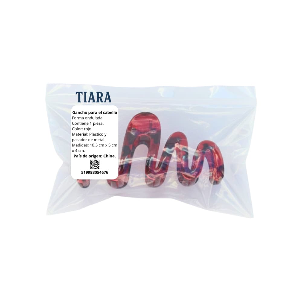 Gancho rojo para el cabello Tiara - Miniatura 3