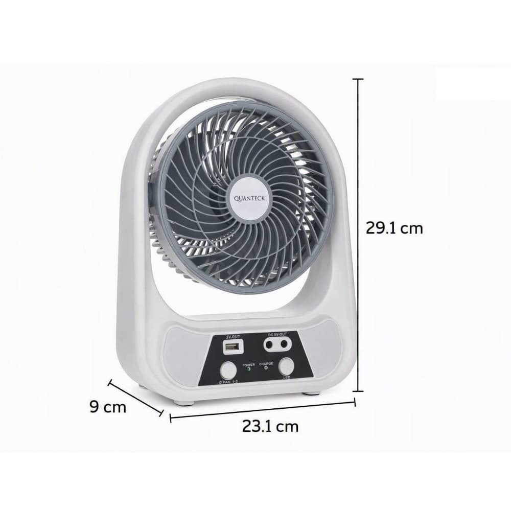 Ventilador de mesa solar recargable 8" Quanteck QT-806B - Miniatura 2