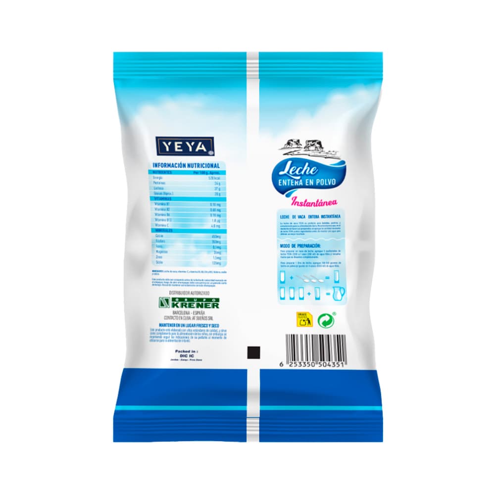 Leche entera en polvo YEYA (2.25 kg / 4.96 lb) - Miniatura 2