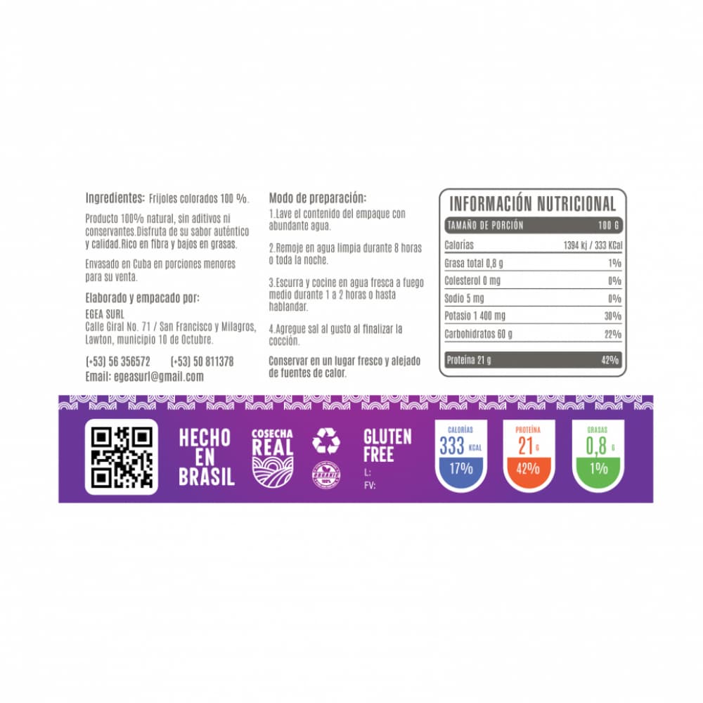 Frijoles colorados Cosecha Real (10 x 1 kg / 2.2 lb) - Miniatura 2