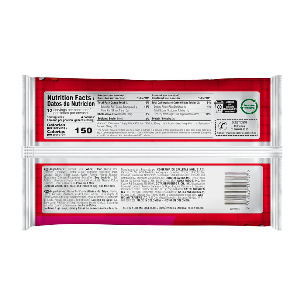 Galletas dulces rellenas con crema sabor a fresa Festival (403 g / 14.2 oz) - Miniatura 2